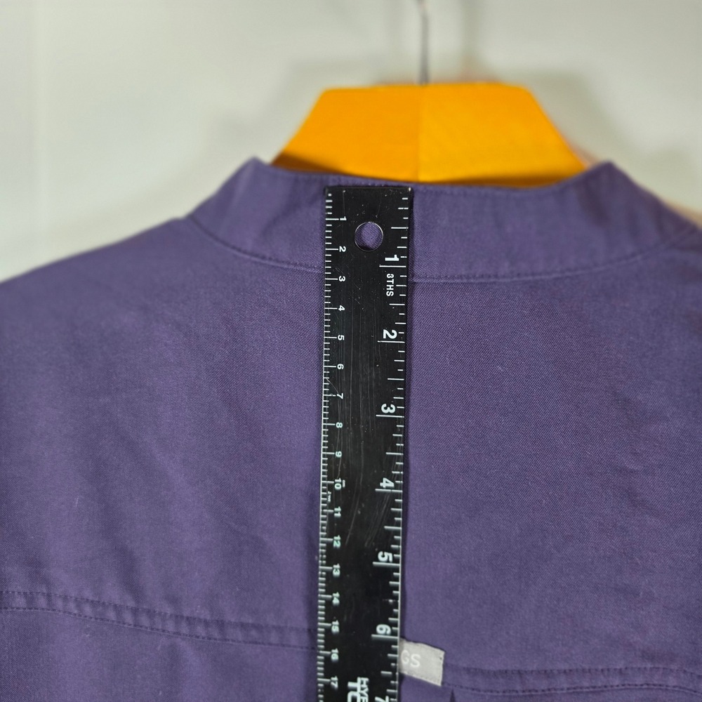 FIGS Technical Collection Purple Mandarin Collar Sleeveless Scrub Top Medium - Picture 4 of 8